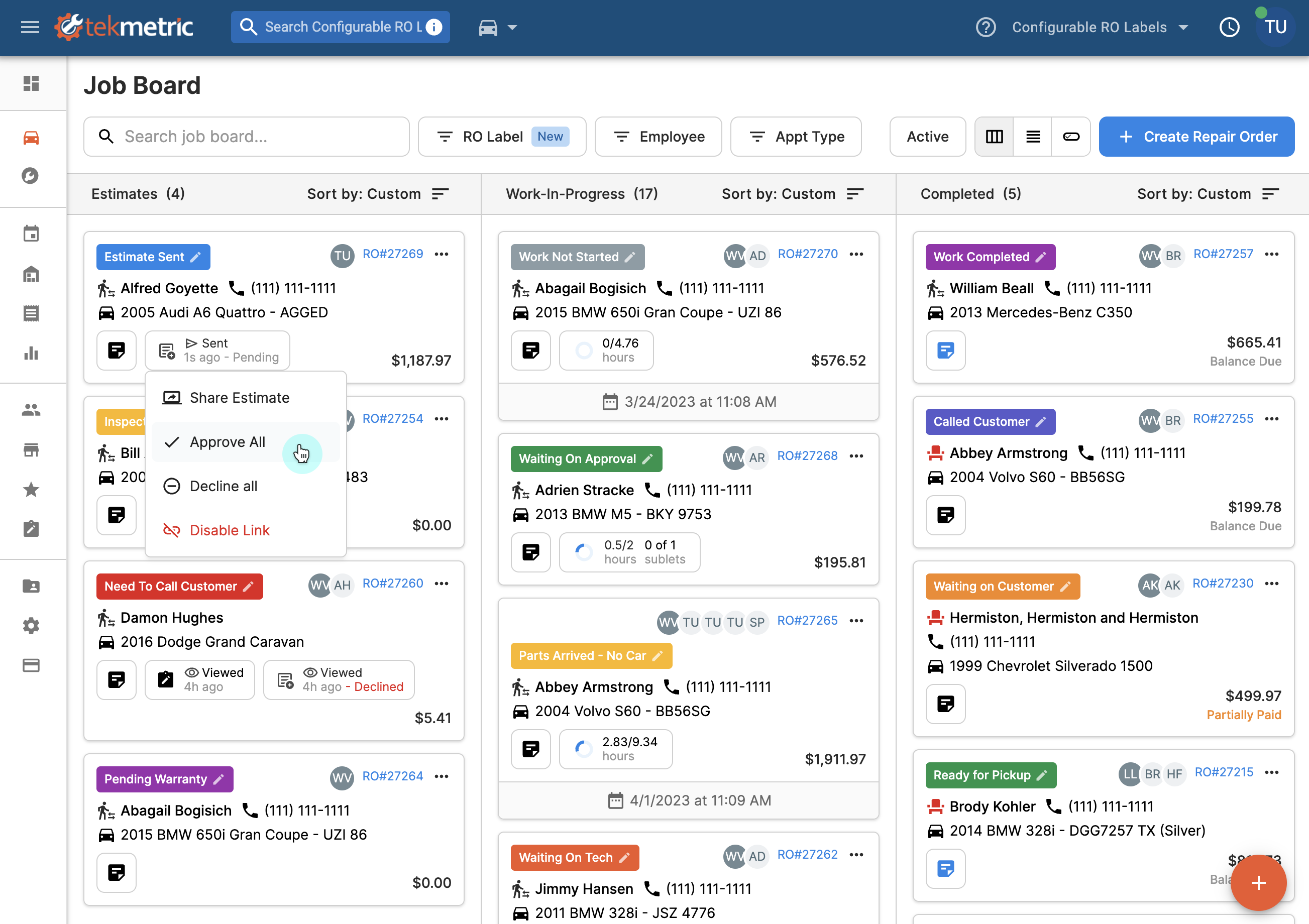 screenshot-of-job-board-within-Tekmetric