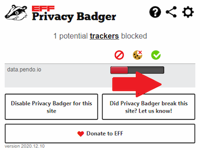 image-of-privacy-badger-showing-sliding-the-red-square-to-the-right-to-no-longer-block-content-by-pendo