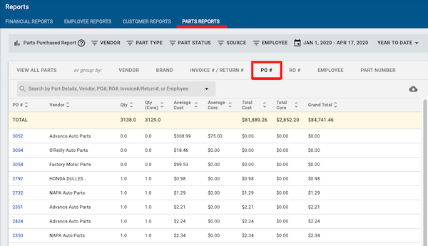 Screenshot-of-parts-purchased-report-filtered-by-PO-number