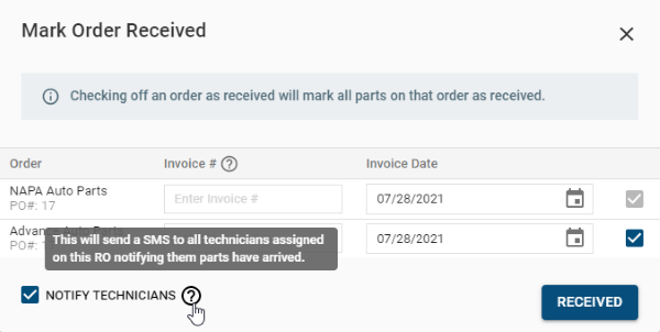Parts-Marked-Recieved-by-Technician-screenshot