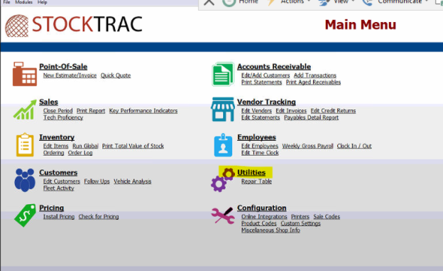 screenshot-of-StockTrac-Main-Menu