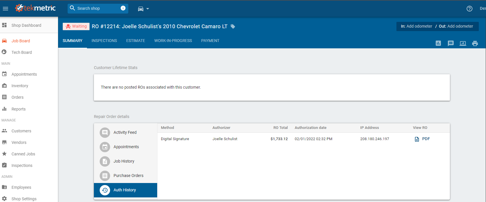 screenshot-of-authorization-summary-within-Tekmetric