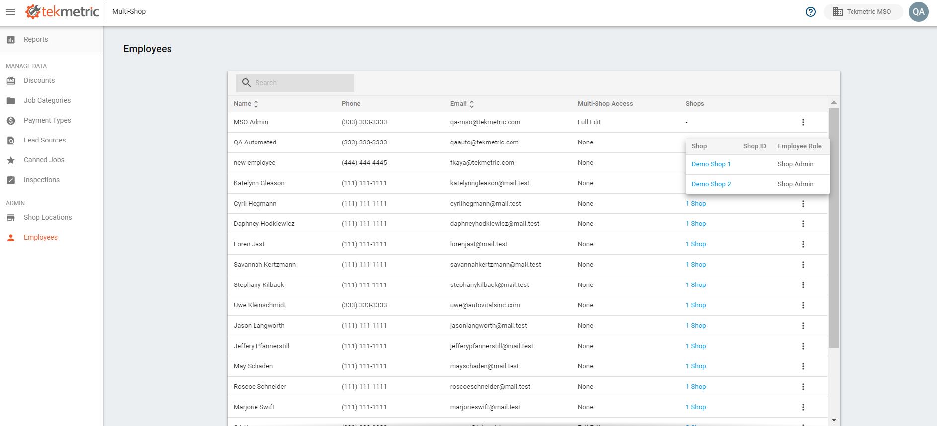 screenshot-of-employees-section-lists-within-Tekmetric-multi-shop